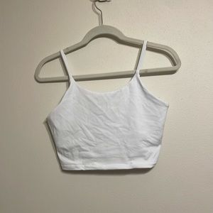 White cropped workout top from fabletics